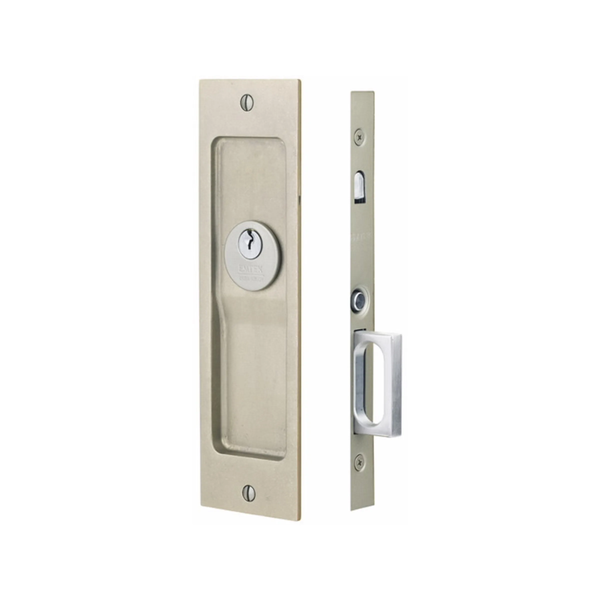 Emtek Pocket Door Mortise - Narrow Modern Rectangular Privacy